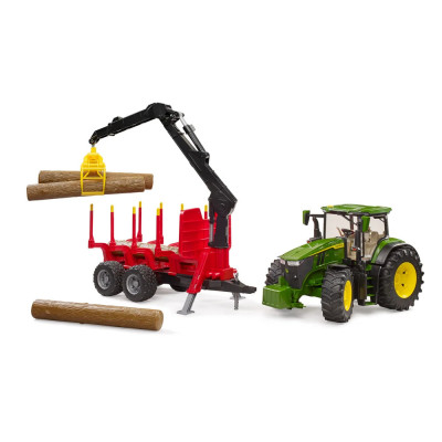 Žaislinis BRUDER traktorius John Deere 7R 350 su priedais 03154