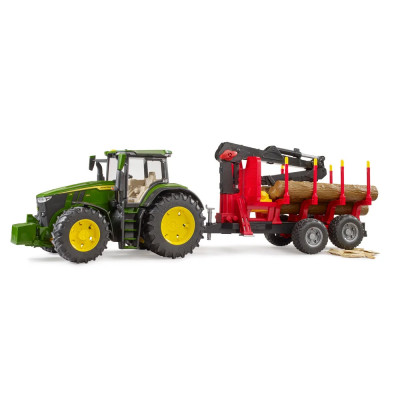 Žaislinis BRUDER traktorius John Deere 7R 350 su priedais 03154