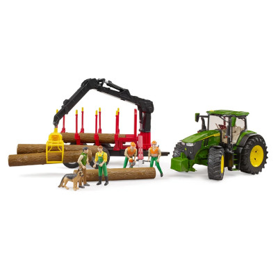 Žaislinis BRUDER traktorius John Deere 7R 350 su priedais 03154