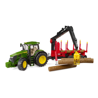 Žaislinis BRUDER traktorius John Deere 7R 350 su priedais 03154