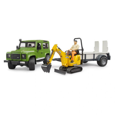 Žaislinis BRUDER visureigis Land Rover Defender su priedais 02593