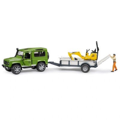 Žaislinis BRUDER visureigis Land Rover Defender su priedais 02593