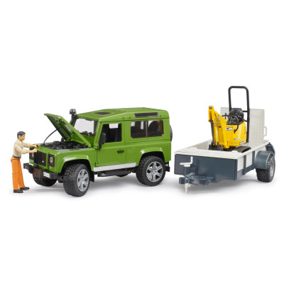 Žaislinis BRUDER visureigis Land Rover Defender su priedais 02593
