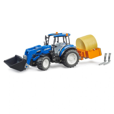 Žaislinis BRUDER traktorius New Holland su priedais T5.120 02187